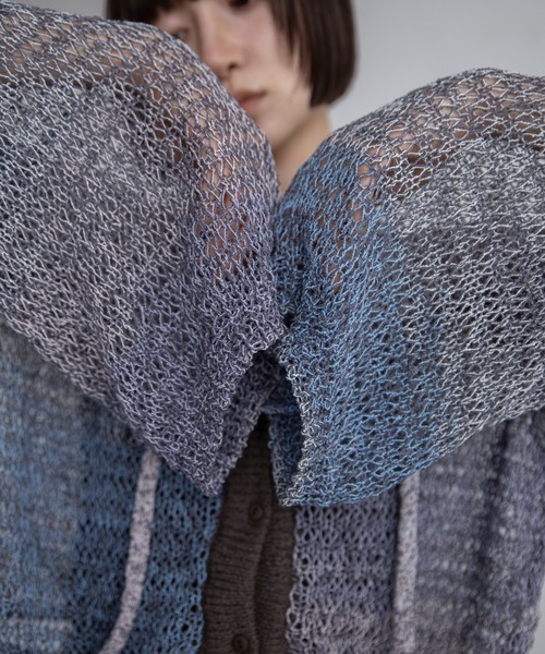 VACANCY（ヴァカンシー）の「透かし編みシアーカーディガン（カーディガン/ボレロ・レディース・パープル/グレー/グリーン・FREE）」の18枚目の写真