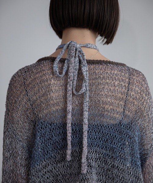 VACANCY（ヴァカンシー）の「透かし編みシアーカーディガン（カーディガン/ボレロ・レディース・パープル/グレー/グリーン・FREE）」の6枚目の写真