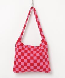 新品ショルダーバッグ レッド　赤チェック ショルダーバッグ（レッド/赤色系・チェック柄）ファッション