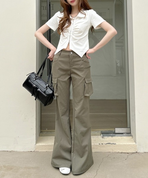Ada.（エイダ）の「カーゴデザイン フレアパンツ（その他パンツ・レディース・カーキ/ブラック・L/M）」の17枚目の写真