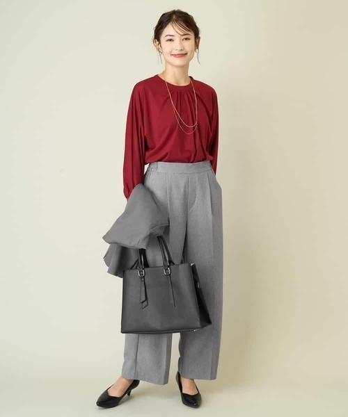 a.v.v（アーヴェヴェ）の「三層A4トートバッグ（トートバッグ・レディース・ライトグレー/ブラック/アイボリー・38）」の21枚目の写真