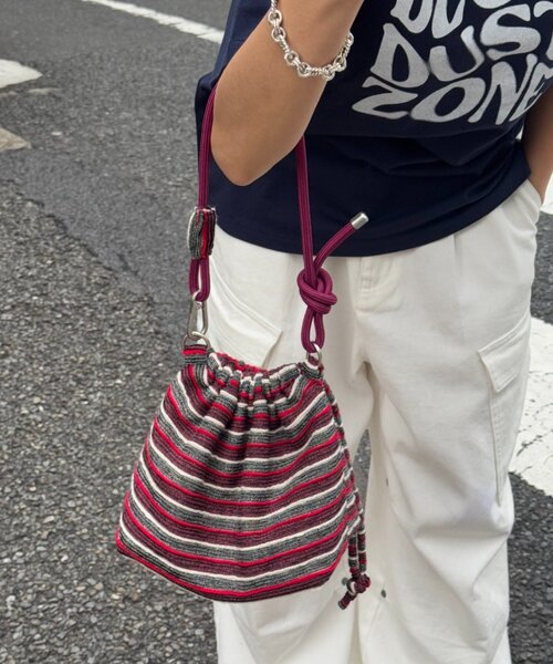 CIAOPANIC TYPY(チャオパニックティピー)の「【UNISEX】アソート巾着バッグ(ショルダーバッグ・メンズ・ブルー/サックスブルー/ネイビー/グリーン/レッド・ONE SIZE)」の5枚目の写真