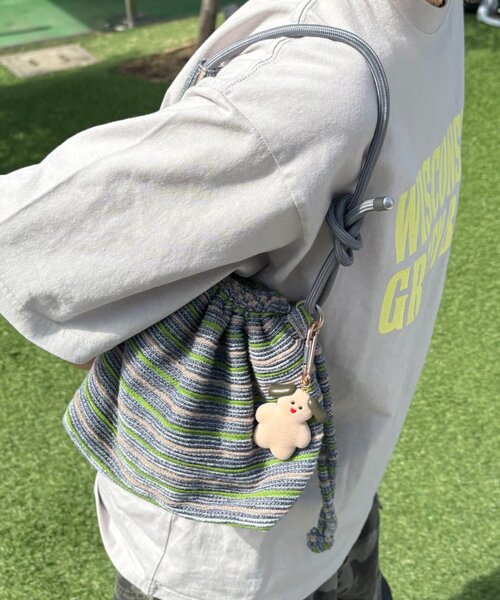 CIAOPANIC TYPY(チャオパニックティピー)の「【UNISEX】アソート巾着バッグ(ショルダーバッグ・メンズ・ブルー/サックスブルー/ネイビー/グリーン/レッド・ONE SIZE)」の2枚目の写真