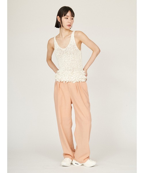 emmi（エミ）の「リボンディティールトップス（ニット/セーター・レディース・コーラルピンク/アイボリー/ブラック・FREE）」の13枚目の写真