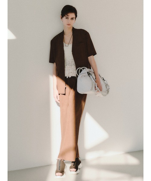 emmi（エミ）の「リボンディティールトップス（ニット/セーター・レディース・コーラルピンク/アイボリー/ブラック・FREE）」の5枚目の写真