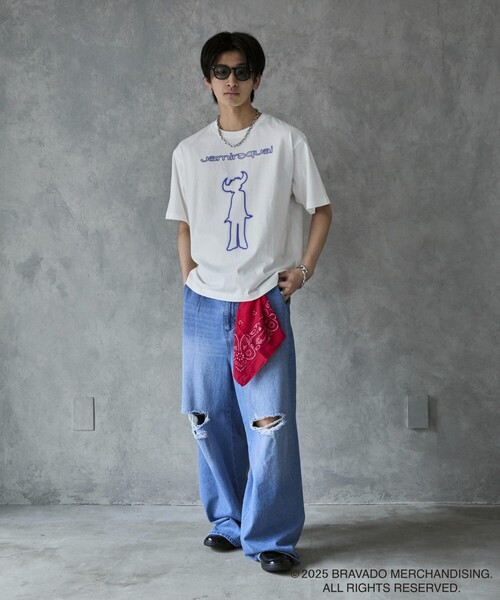 PUBLUX（パブリュクス）の「PUBLUX/パブリュクス Jamiroquai ネオンロゴプリントTee(限定展開)（Tシャツ/カットソー・メンズ・ブラック/ホワイト・MEDIUM/LARGE/X-LARGE）」の18枚目の写真