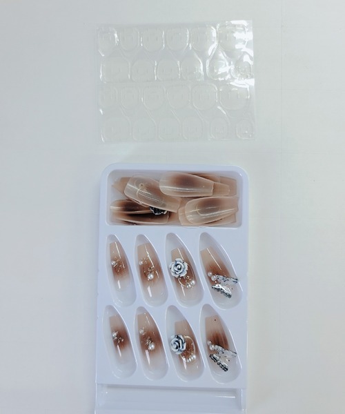 【ひだ】ネイルチップ 3D バタフライ フラワー アート ネイルチップ（ネイルシール