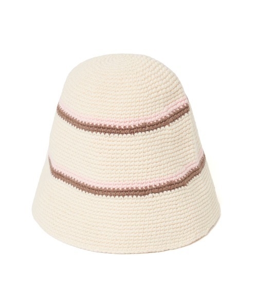 STUDIO SEVEN(スタジオ セブン)の「Cotton Crochet Hat【STUDIOSEVEN/スタジオセブン】(ニットキャップ/ビーニー・メンズ・ベージュ/ブラック・FREE)」の2枚目の写真