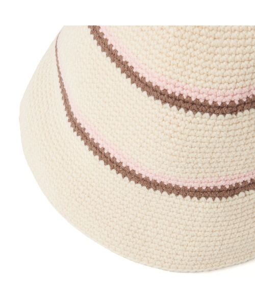 STUDIO SEVEN(スタジオ セブン)の「Cotton Crochet Hat【STUDIOSEVEN/スタジオセブン】(ニットキャップ/ビーニー・メンズ・ベージュ/ブラック・FREE)」の6枚目の写真