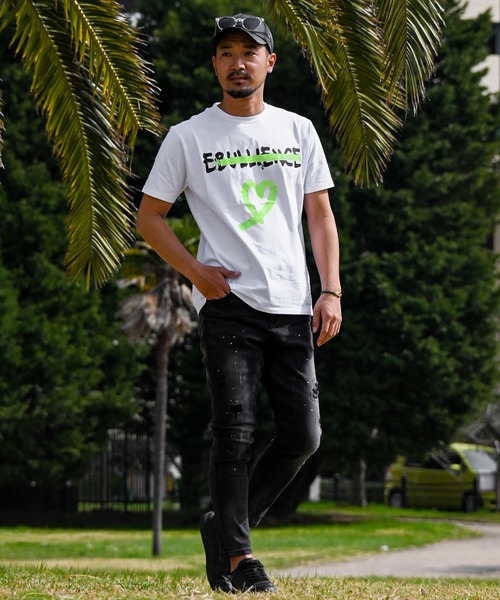 adamsJUGGLER(アダムスジャグラー)の「RTEGペイントハートティー(Tシャツ/カットソー・メンズ・ホワイト/ブラック・S/L/XL/XXL/M)」の3枚目の写真