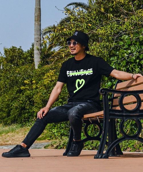 adamsJUGGLER(アダムスジャグラー)の「RTEGペイントハートティー(Tシャツ/カットソー・メンズ・ホワイト/ブラック・S/L/XL/XXL/M)」の6枚目の写真