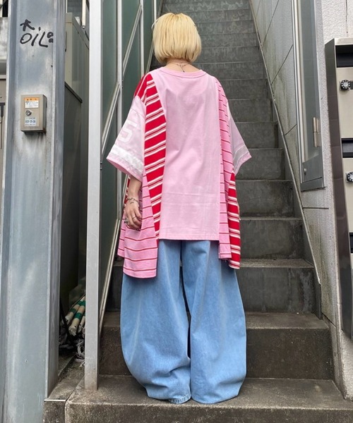 Candy Stripper（キャンディストリッパー）の「CURVE DAMAGE DENIM パンツ（デニムパンツ・レディース・インディゴブルー/ライトインディゴブルー・FREE）」の13枚目の写真