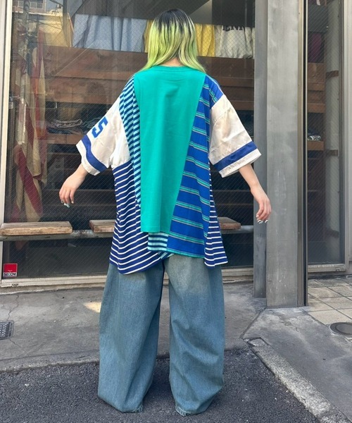 Candy Stripper（キャンディストリッパー）の「CURVE DAMAGE DENIM パンツ（デニムパンツ・レディース・インディゴブルー/ライトインディゴブルー・FREE）」の22枚目の写真