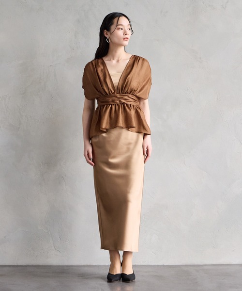 AIMER(エメ)の「メッシュギャザーブラウス(シャツ/ブラウス・レディース・ブラック/ブラウン・MEDIUM)」の10枚目の写真