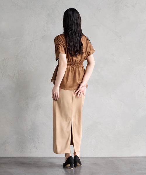 AIMER(エメ)の「メッシュギャザーブラウス(シャツ/ブラウス・レディース・ブラック/ブラウン・MEDIUM)」の11枚目の写真