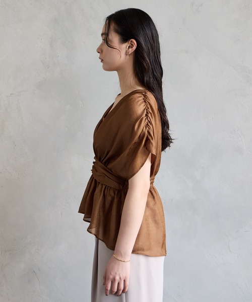 AIMER(エメ)の「メッシュギャザーブラウス(シャツ/ブラウス・レディース・ブラック/ブラウン・MEDIUM)」の22枚目の写真