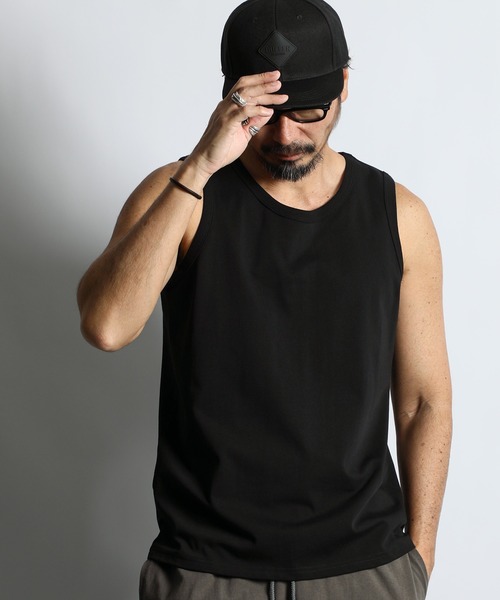 Tenderloin ブラック タンクトップ BLACK LABEL〕QUICK DRY BACK PRINT TANK TOP：速乾 バック