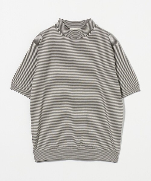 セール】ショートスリーブ ボーダー モックネックニット UA COZY