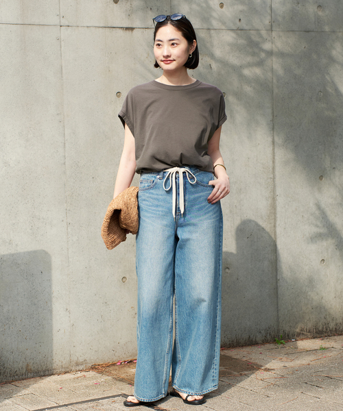 plage(プラージュ)の「《追加》ALBINI ハイゲージTシャツ(Tシャツ/カットソー・レディース・ブルー系その他/ベージュ/ホワイト/チャコールグレー・FREE)」の7枚目の写真