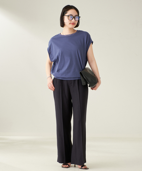 plage(プラージュ)の「《追加》ALBINI ハイゲージTシャツ(Tシャツ/カットソー・レディース・ブルー系その他/ベージュ/ホワイト/チャコールグレー・FREE)」の12枚目の写真