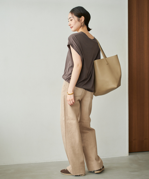 plage(プラージュ)の「《追加》ALBINI ハイゲージTシャツ(Tシャツ/カットソー・レディース・ブルー系その他/ベージュ/ホワイト/チャコールグレー・FREE)」の14枚目の写真