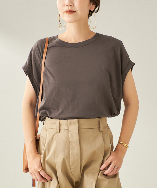 plage(プラージュ)の「《追加》ALBINI ハイゲージTシャツ(Tシャツ/カットソー・レディース・ブルー系その他/ベージュ/ホワイト/チャコールグレー・FREE)」の21枚目の写真