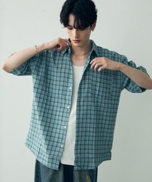 Over size casual short sleeve shirt / オーバーサイズカジュアルチェックシャツ