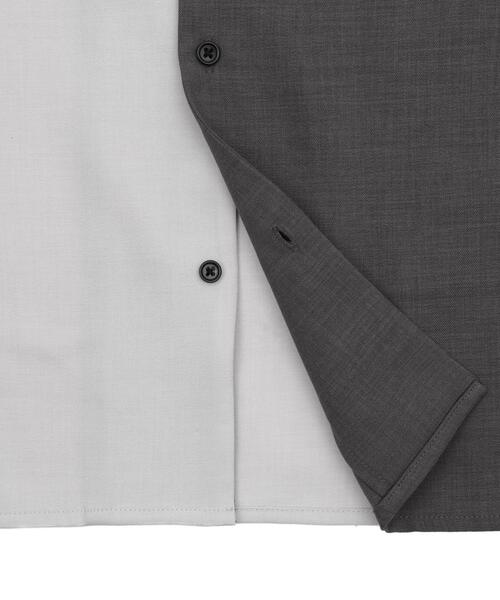 BROWNY(ブラウニー)の「BROWNY/ドライポリカラーブロックシャツ(シャツ/ブラウス・メンズ・ダークグレー/サックスブルー・MEDIUM/LARGE)」の5枚目の写真