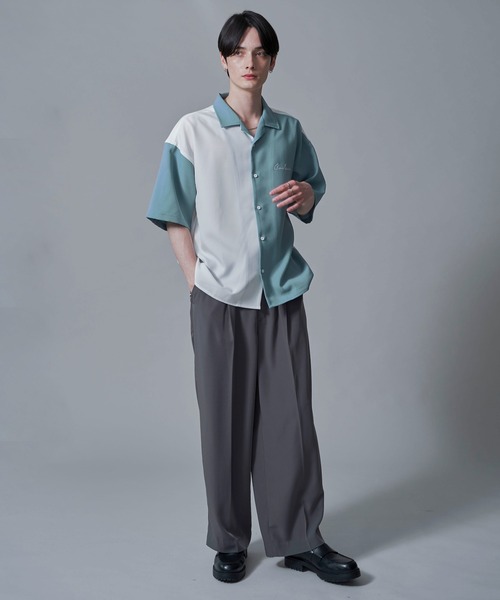 BROWNY(ブラウニー)の「BROWNY/ドライポリカラーブロックシャツ(シャツ/ブラウス・メンズ・ダークグレー/サックスブルー・MEDIUM/LARGE)」の20枚目の写真