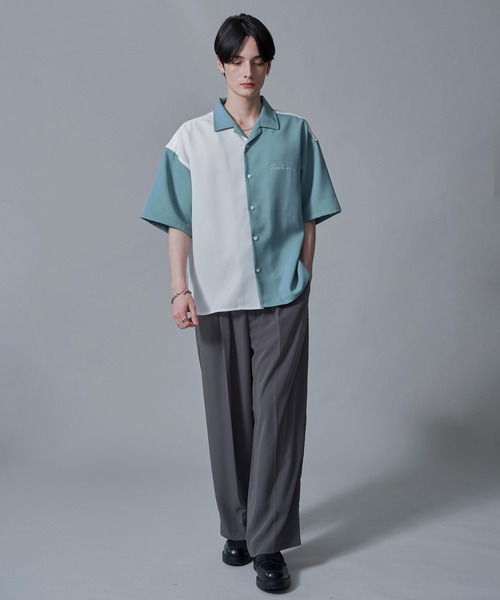 BROWNY(ブラウニー)の「BROWNY/ドライポリカラーブロックシャツ(シャツ/ブラウス・メンズ・ダークグレー/サックスブルー・MEDIUM/LARGE)」の21枚目の写真