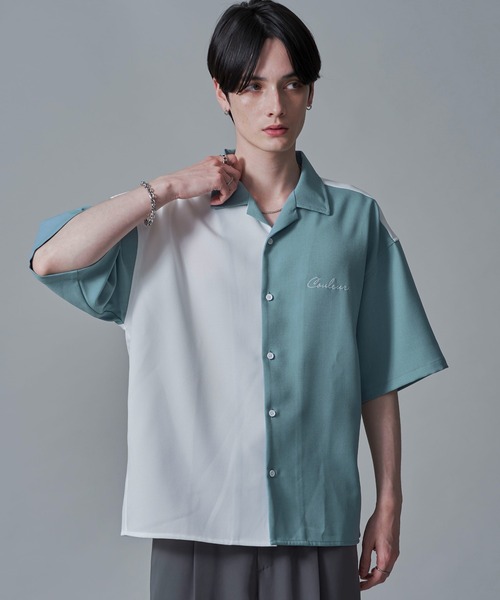 BROWNY(ブラウニー)の「BROWNY/ドライポリカラーブロックシャツ(シャツ/ブラウス・メンズ・ダークグレー/サックスブルー・MEDIUM/LARGE)」の18枚目の写真