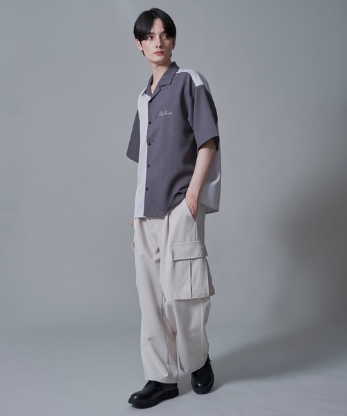 BROWNY(ブラウニー)の「BROWNY/ドライポリカラーブロックシャツ(シャツ/ブラウス・メンズ・ダークグレー/サックスブルー・MEDIUM/LARGE)」の17枚目の写真