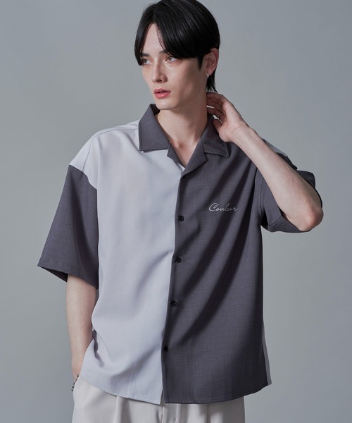 BROWNY(ブラウニー)の「BROWNY/ドライポリカラーブロックシャツ(シャツ/ブラウス・メンズ・ダークグレー/サックスブルー・MEDIUM/LARGE)」の15枚目の写真