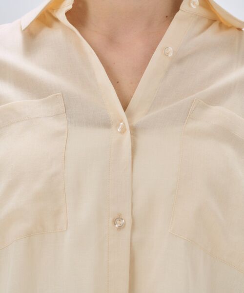 cloenc（クロエンス）の「【手洗い可】リネンブレンドオーバーサイズシャツ（シャツ/ブラウス・レディース・ホワイト/ライトベージュ/グレー・02）」の18枚目の写真