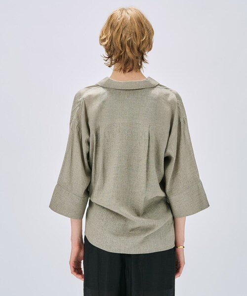 cloenc（クロエンス）の「【手洗い可】リネンブレンドオーバーサイズシャツ（シャツ/ブラウス・レディース・ホワイト/ライトベージュ/グレー・02）」の22枚目の写真