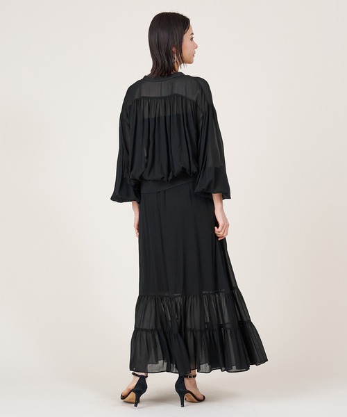 marmors（マルモア）の「【marmors】sheer gather cardigan（カーディガン/ボレロ・レディース・モカ/ブラック・36）」の10枚目の写真