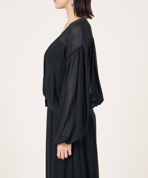 marmors（マルモア）の「【marmors】sheer gather cardigan（カーディガン/ボレロ・レディース・モカ/ブラック・36）」の12枚目の写真