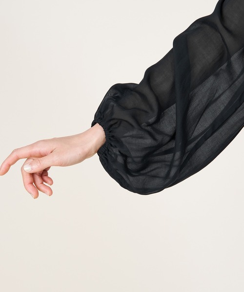 marmors（マルモア）の「【marmors】sheer gather cardigan（カーディガン/ボレロ・レディース・モカ/ブラック・36）」の14枚目の写真