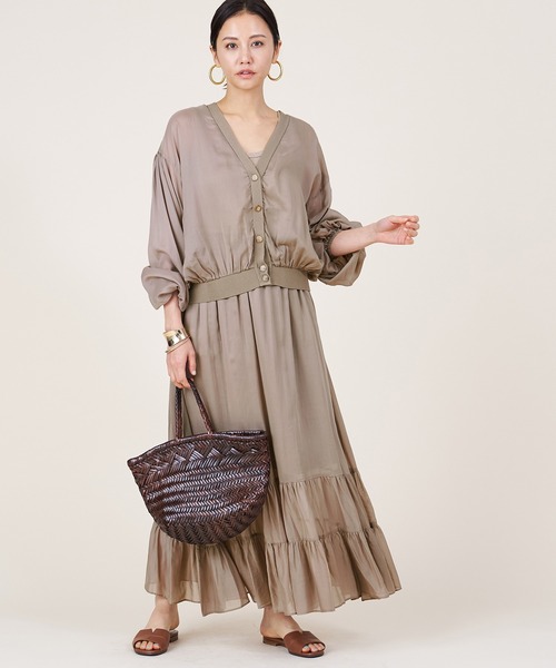 marmors（マルモア）の「【marmors】sheer gather cardigan（カーディガン/ボレロ・レディース・モカ/ブラック・36）」の17枚目の写真