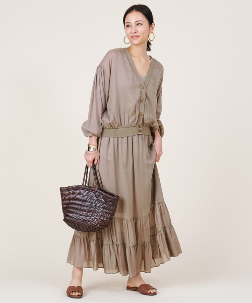 marmors（マルモア）の「【marmors】sheer gather cardigan（カーディガン/ボレロ・レディース・モカ/ブラック・36）」の19枚目の写真