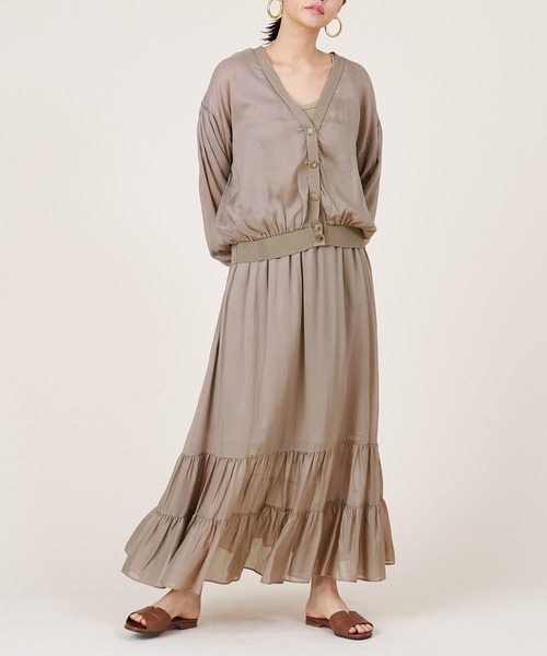 marmors（マルモア）の「【marmors】sheer gather cardigan（カーディガン/ボレロ・レディース・モカ/ブラック・36）」の20枚目の写真