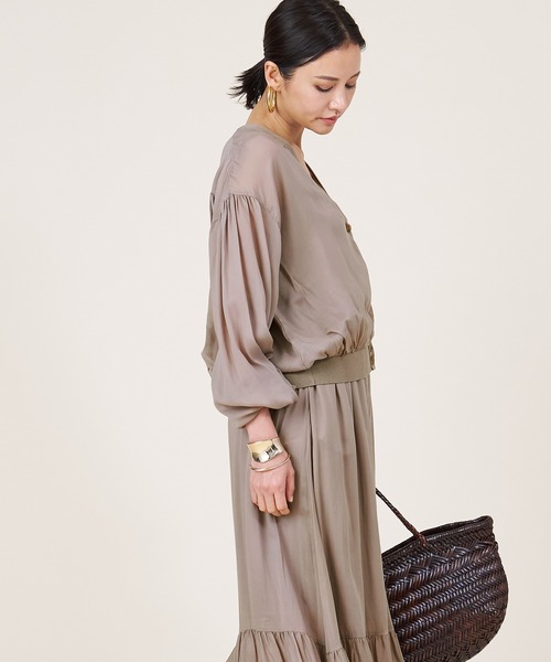marmors（マルモア）の「【marmors】sheer gather cardigan（カーディガン/ボレロ・レディース・モカ/ブラック・36）」の21枚目の写真