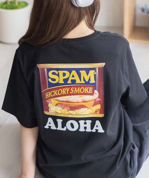 Mac-House(マックハウス)の「【SPAM】スパムグラフィックプリントTシャツ(Tシャツ/カットソー・レディース・ホワイト/ブラック/パープル系その他・M/L)」の2枚目の写真