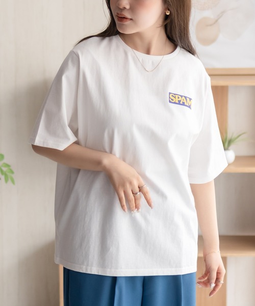 Mac-House(マックハウス)の「【SPAM】スパムグラフィックプリントTシャツ(Tシャツ/カットソー・レディース・ホワイト/ブラック/パープル系その他・M/L)」の4枚目の写真