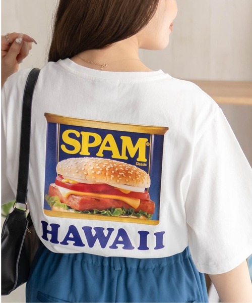 Mac-House(マックハウス)の「【SPAM】スパムグラフィックプリントTシャツ(Tシャツ/カットソー・レディース・ホワイト/ブラック/パープル系その他・M/L)」の7枚目の写真