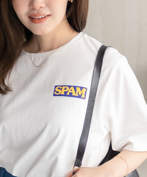 Mac-House(マックハウス)の「【SPAM】スパムグラフィックプリントTシャツ(Tシャツ/カットソー・レディース・ホワイト/ブラック/パープル系その他・M/L)」の6枚目の写真