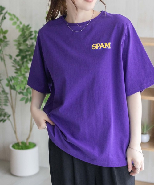 Mac-House(マックハウス)の「【SPAM】スパムグラフィックプリントTシャツ(Tシャツ/カットソー・レディース・ホワイト/ブラック/パープル系その他・M/L)」の15枚目の写真