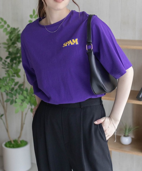 Mac-House(マックハウス)の「【SPAM】スパムグラフィックプリントTシャツ(Tシャツ/カットソー・レディース・ホワイト/ブラック/パープル系その他・M/L)」の18枚目の写真