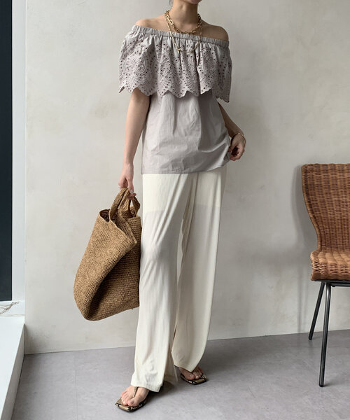 DouDou(ドゥドゥ)の「【WEB限定】RIBセットアップ(セットアップ・レディース・チャコールグレー/アイボリー/ブラック・FREE)」の9枚目の写真