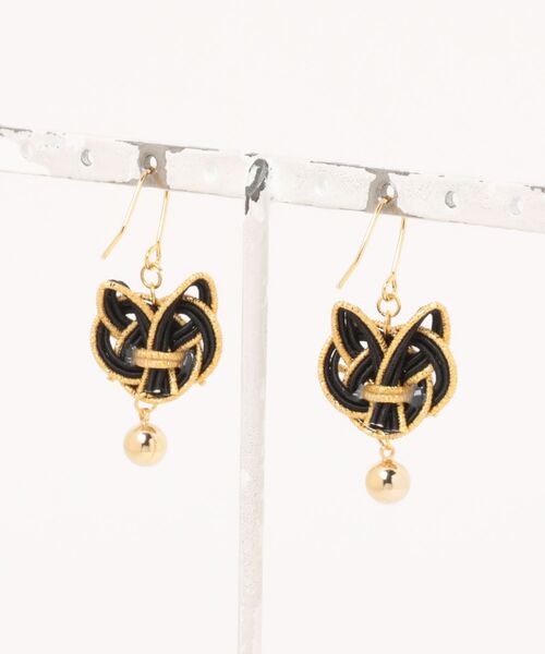 tone（トーン）の「【Shin】[Shin]水引のネコピアス(MA)（ピアス（両耳用）・レディース・ベージュ/ブラック/ホワイト/ホワイト系その他/ブラック系その他/パープル・FREE）」の8枚目の写真